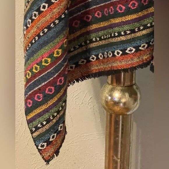 Small Grace & Emma Southwest design embroidered open front striped Boho vest - Picture 9 of 13